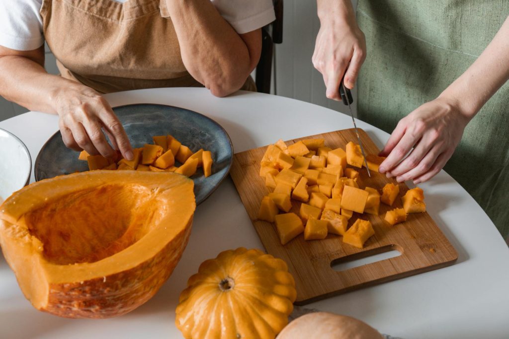 Roasted Butternut Squash with Apple-Pear Compote