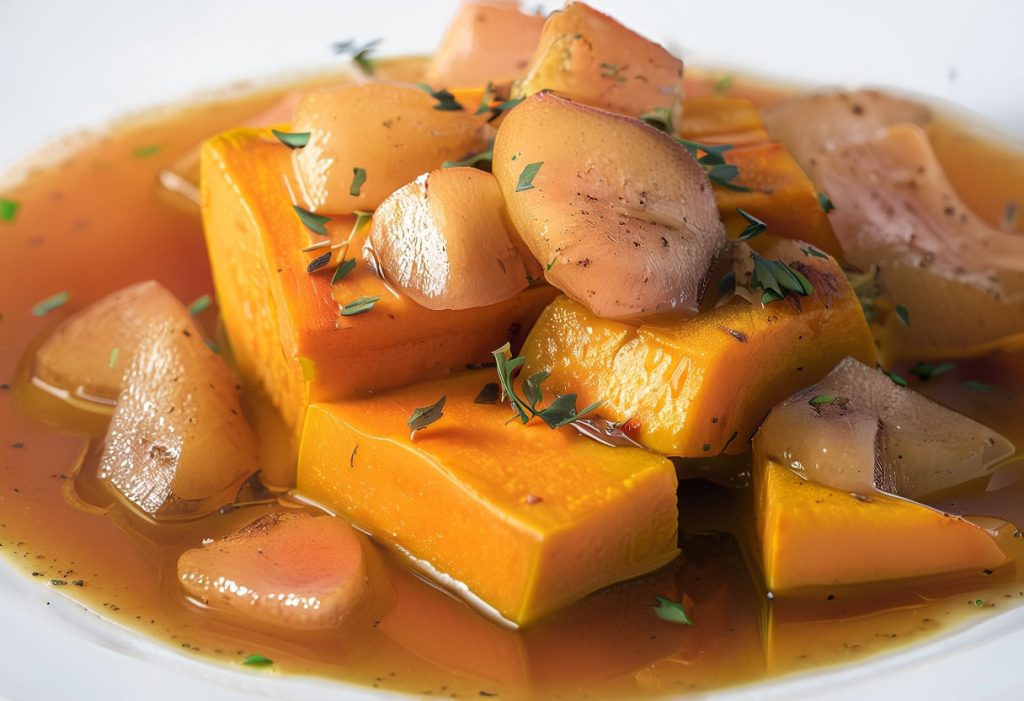 Roasted Butternut Squash with Apple-Pear Compote